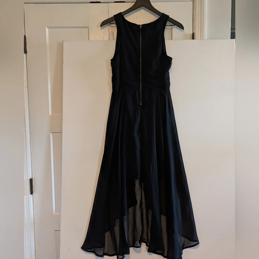 Umgee Black High Low Maxi Dress Cutout Waist Embellished Neck Sleeveless Large - Picture 8 of 8